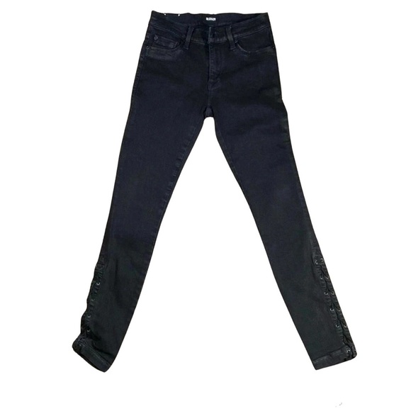 Hudson Black High Rise Skinny Lace Up Side Ankle Detail Jeans Size 23 - Picture 1 of 6